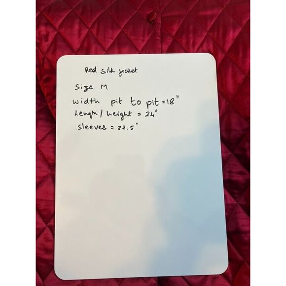 Restoration Hardware quilted Silk womens jacket Silk Burgundy size M - Picture 8 of 8